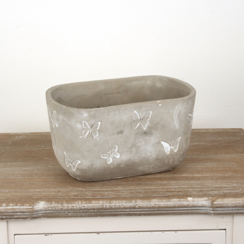 Betónový kvetináč s motýľmi 21,5cm