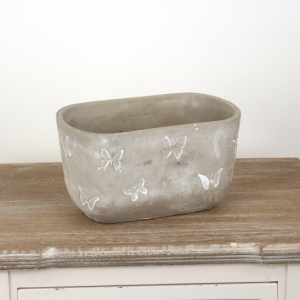 Betónový kvetináč s motýľmi 21,5cm