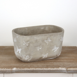 Betónový kvetináč s motýľmi 24cm