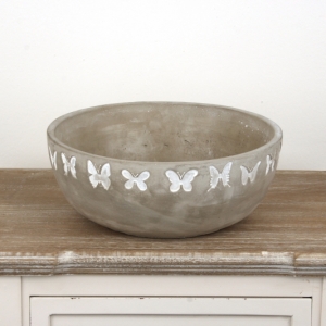 Betónový kvetináč s motýľmi 25cm