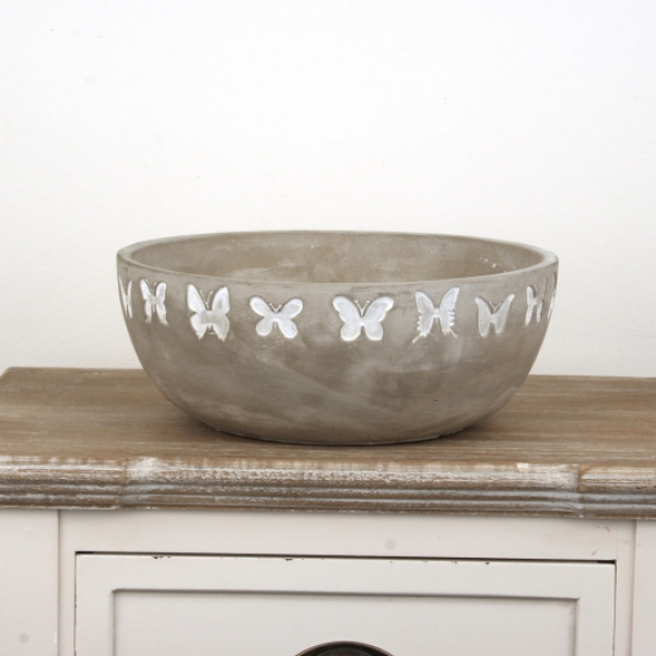 Betónový kvetináč s motýľmi 25cm