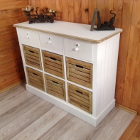 Biela komoda 3 + 6 šuplíkov Novaline 110x87x40cm