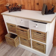 Biela komoda 3 + 6 šuplíkov Novaline 110x87x40cm