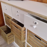 Biela komoda 3 + 6 šuplíkov Novaline 110x87x40cm