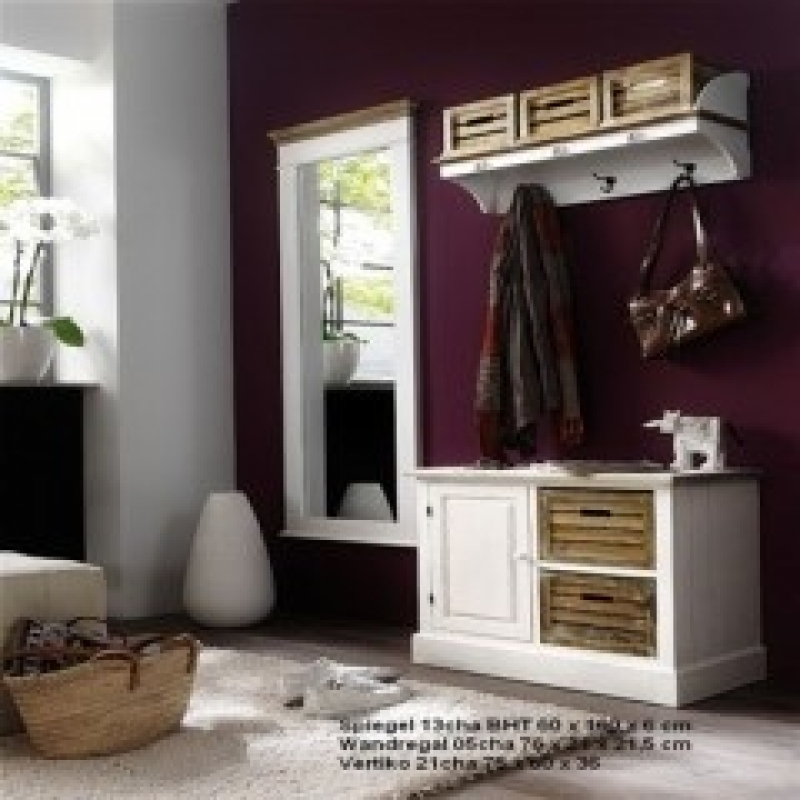 Biela komoda do predsiene 2 šuplíky + dvierka Novaline 75x60x36cm