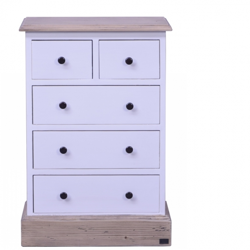 Biela komoda s šuplíky 3 + 2 51x74x30cm