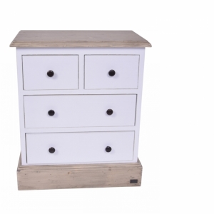 Biela vidiecka komoda s šuplíky 2 + 2 51x60x30cm