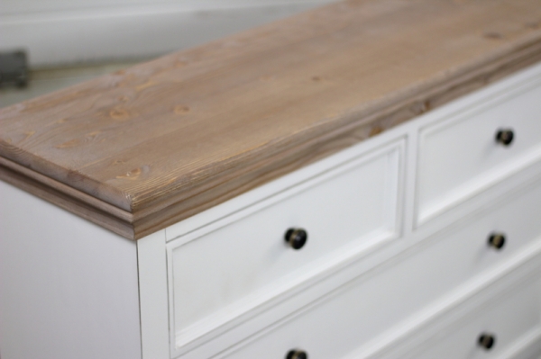 Biela vidiecka komoda s šuplíky 2 + 3 100x90x30cm