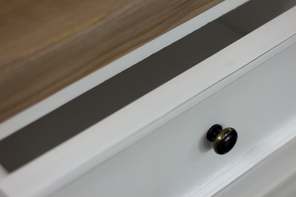 Biela vidiecka komoda s šuplíky 2 + 3 100x90x30cm