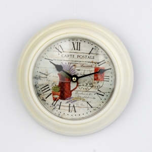 Biele nástenné hodiny s levanduľou 22cm