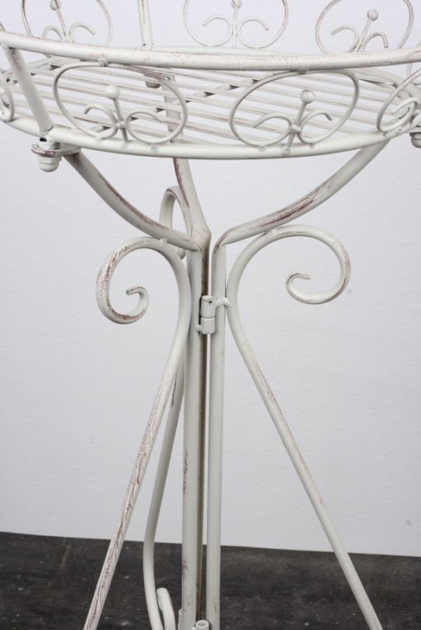 Biely kovový stojan na kvety 64cm 