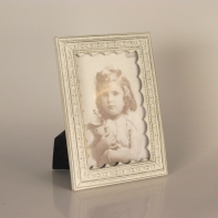 Biely rámik na fotografie s čipkou 14x19,5 cm