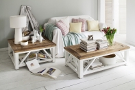 Biely stolík konferenčný s policou 135x45x75cm