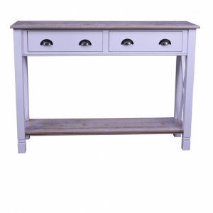 Biely vidiecky konzolový stolík 135x95x40cm
