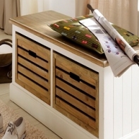 Botník do predsiene drevený biely Novaline 100x45x40cm