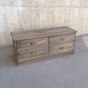 Botník so 4 zásuvkami smrekové drevo  111x41x48cm