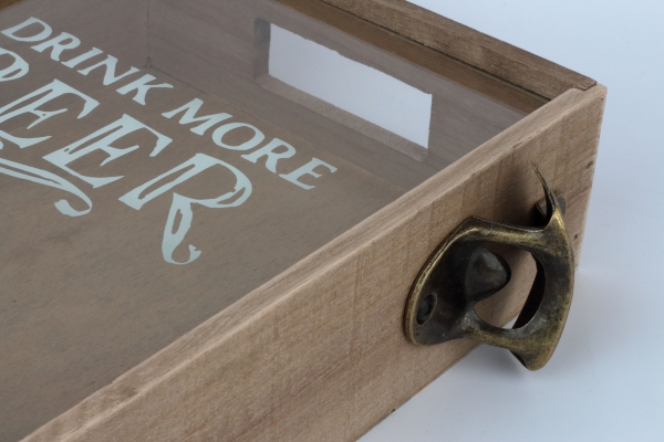 Box na zátky od piva s otváračom DRINK MORE BEER 22x7x25cm