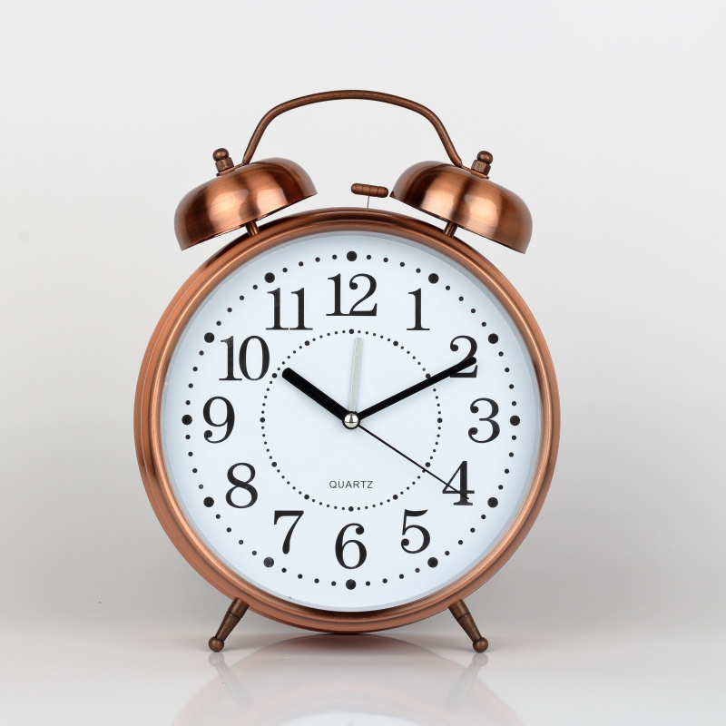 Bronzové stolní hodiny / budík 23x8x30cm