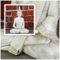 Budha biely polyresin 40cm