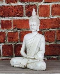 Budha biely polyresin 40cm