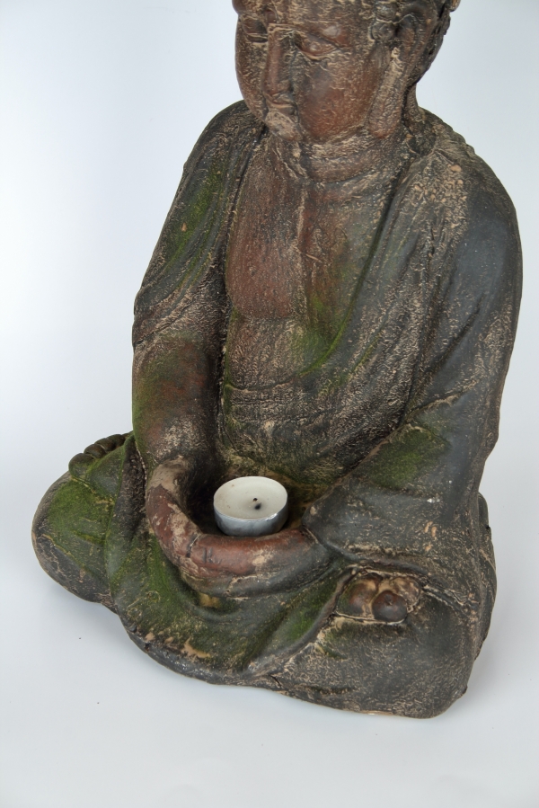 Buddha dekorácia vonkajšia - machový povrch 41cm