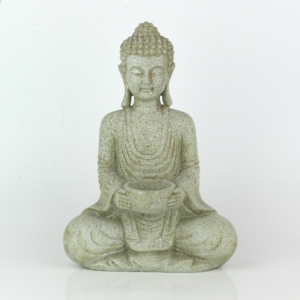 Buddha sa svietnikom sivý 27cm