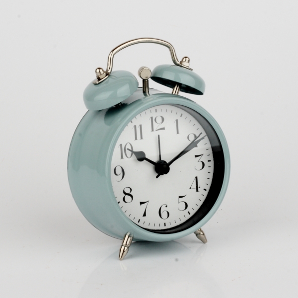 Budík pastelovo zelená svetlá 12cm