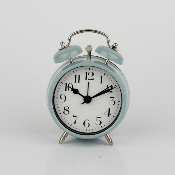 Budík pastelovo zelená svetlá 12cm