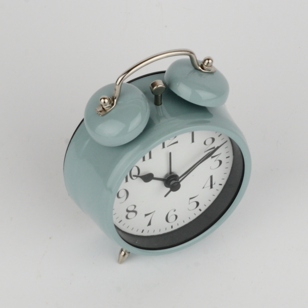 Budík pastelovo zelená svetlá 12cm