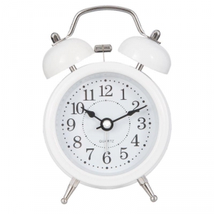 Budík retro biely 8x5x12cm 