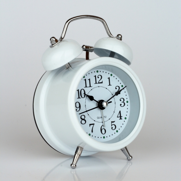 Budík retro biely 8x5x12cm 