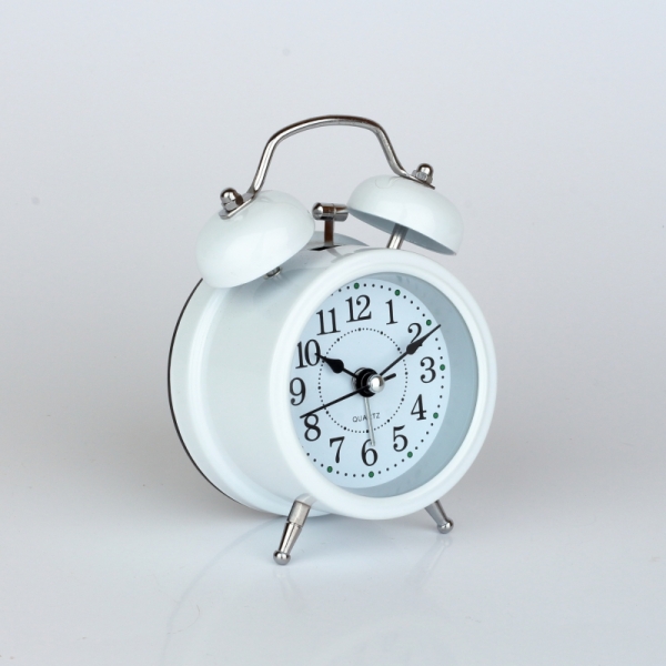 Budík retro biely 8x5x12cm 