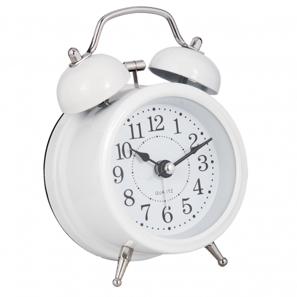 Budík retro biely 8x5x12cm 