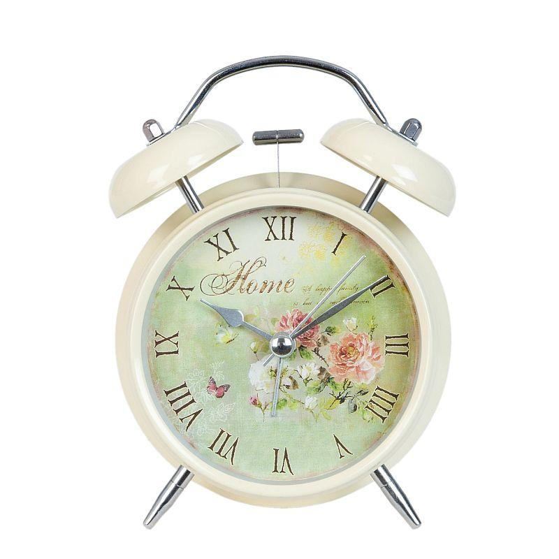 Budík s kvetinovým motívom HOME 12x15cm