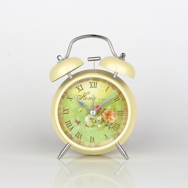 Budík s kvetinovým motívom HOME 12x15cm