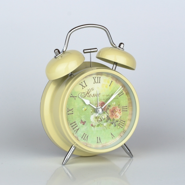 Budík s kvetinovým motívom HOME 12x15cm