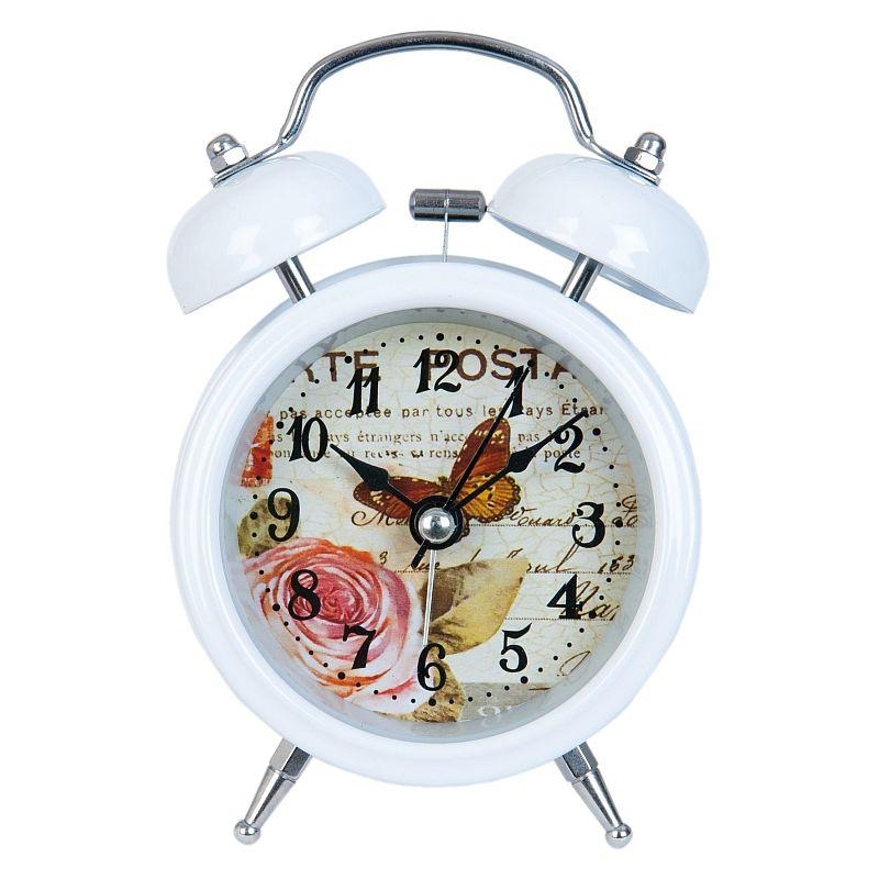 Budík s motýľom biely 8x12cm