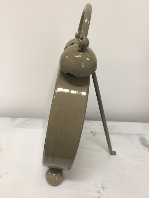 Budík šedý kovový Vintage 16x23cm