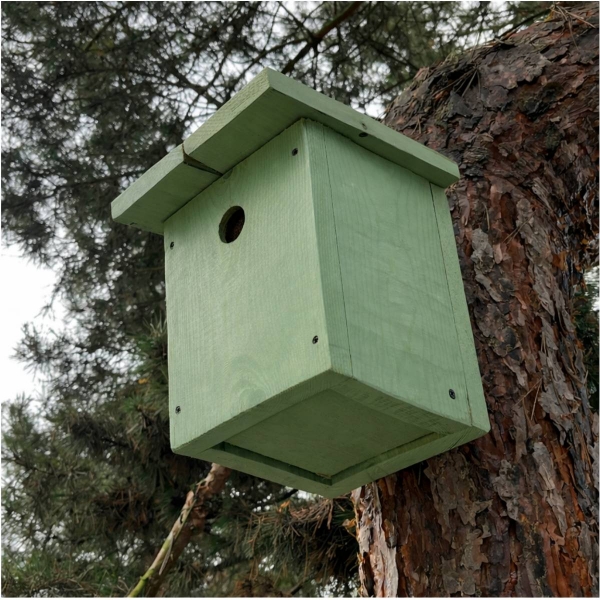 Búdka pre modrinky 28 mm zelená – EKO prírodný náter