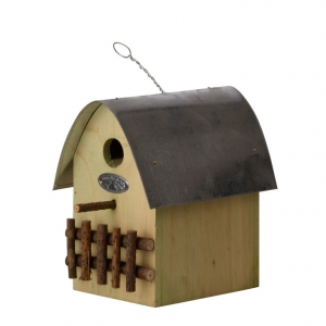 Budka pre vtáčiky drevená svetlozelená