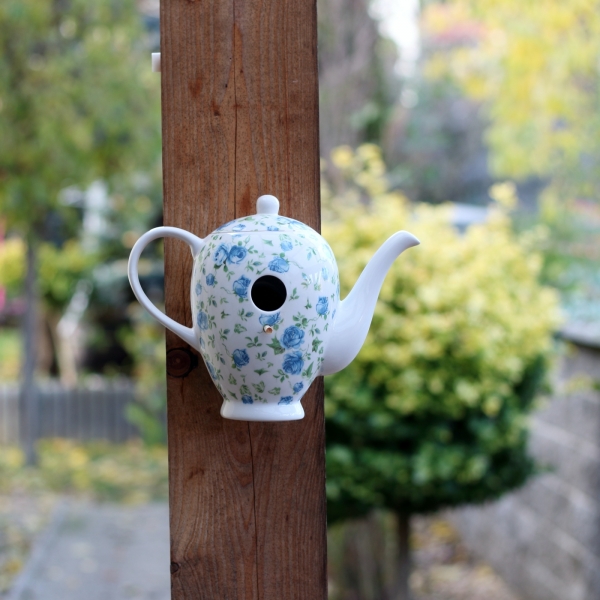 Budka pre vtáčiky konvička modrá