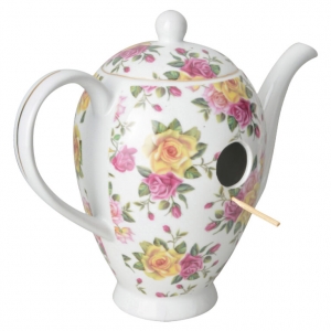 Budka pre vtáčiky kanvička žlto-ružová