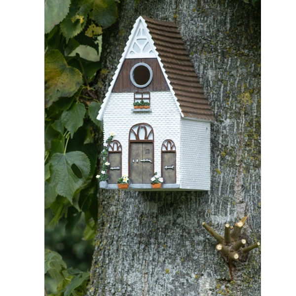 Búdka pre vtáky biela 25cm