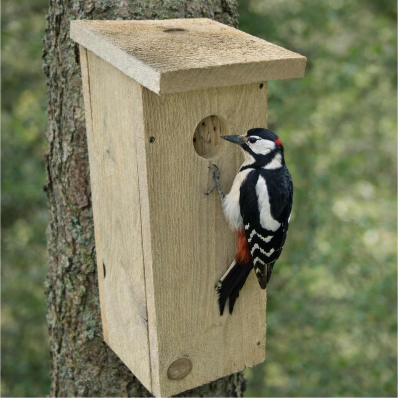 Búdka pre strakapúda a datlá – česká hniezdna dutina z prírodného dreva
