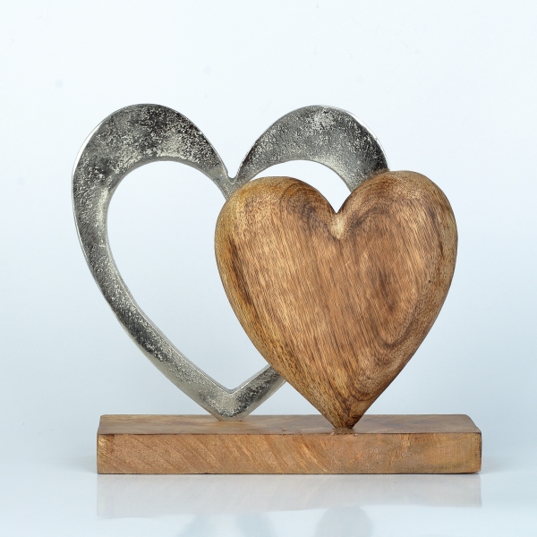 Bytová dekorácia dve srdcia 22cm