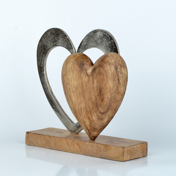 Bytová dekorácia dve srdcia 22cm