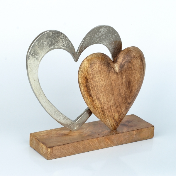 Bytová dekorácia dve srdcia 22cm