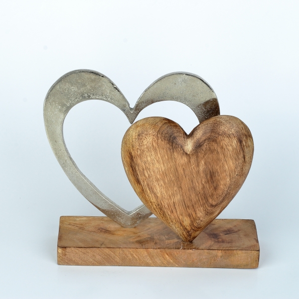 Bytová dekorácia dve srdcia 22cm