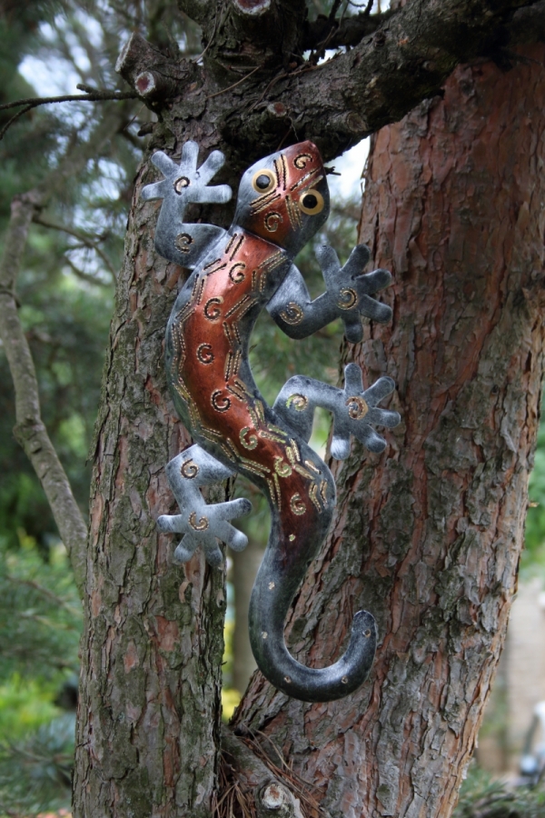 Bytová dekorácie jašterica plech, 35cm