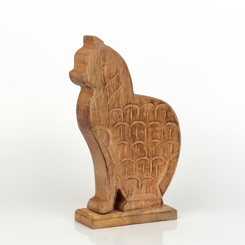 Bytová dekorácie mačka drevo 21cm